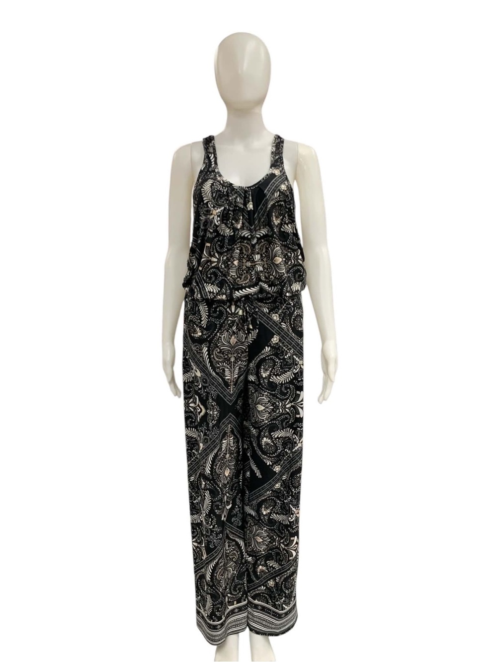 Robin NWT Black Paisley Wide-Leg Jumpsuit Size M